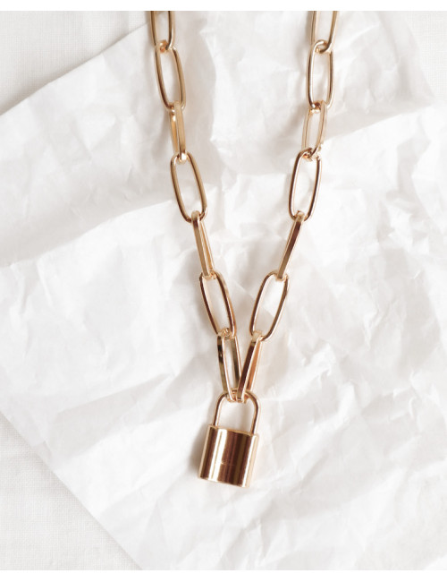 gold lock pendant